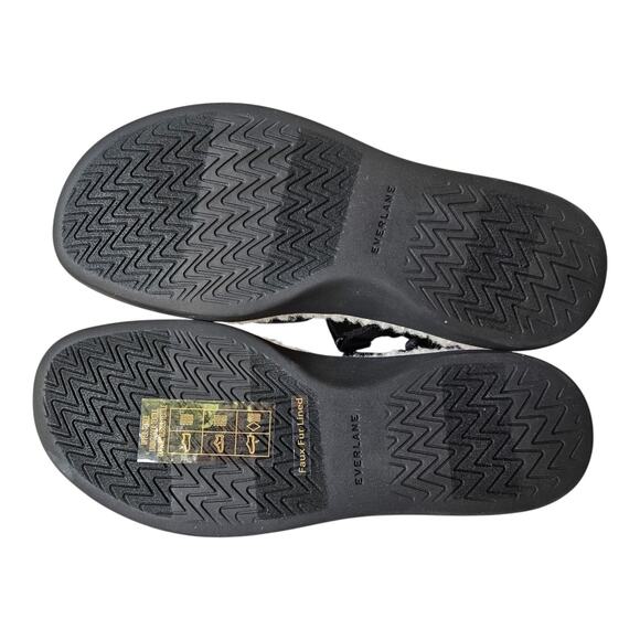 EVERLANE Women's 7 Sandals Renew Teddy Sport Faux Fur Sherpa Lined Black NEW - Picture 8 of 9
